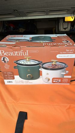Beautiful by Drew Set of 2 Slow Cookers 2qt