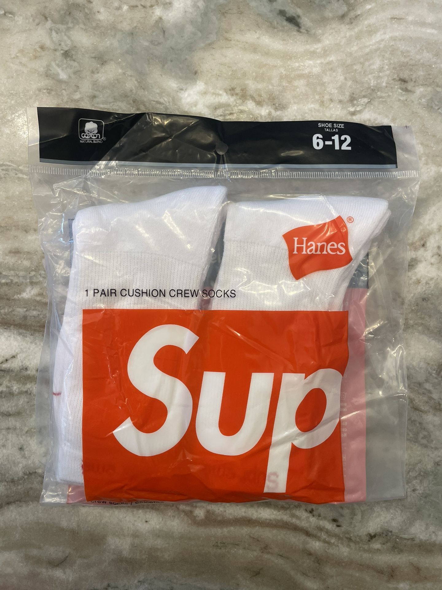 White Supreme Socks