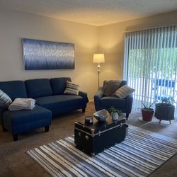 Small Sofa Sleeper, Chair, Bedframe/headboard(no box/mattress), TV Stand 65in, 2-Nightstands $200