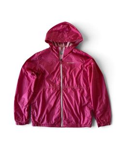 Columbia Pink Fleece Lined Rain Jacket Girls XL