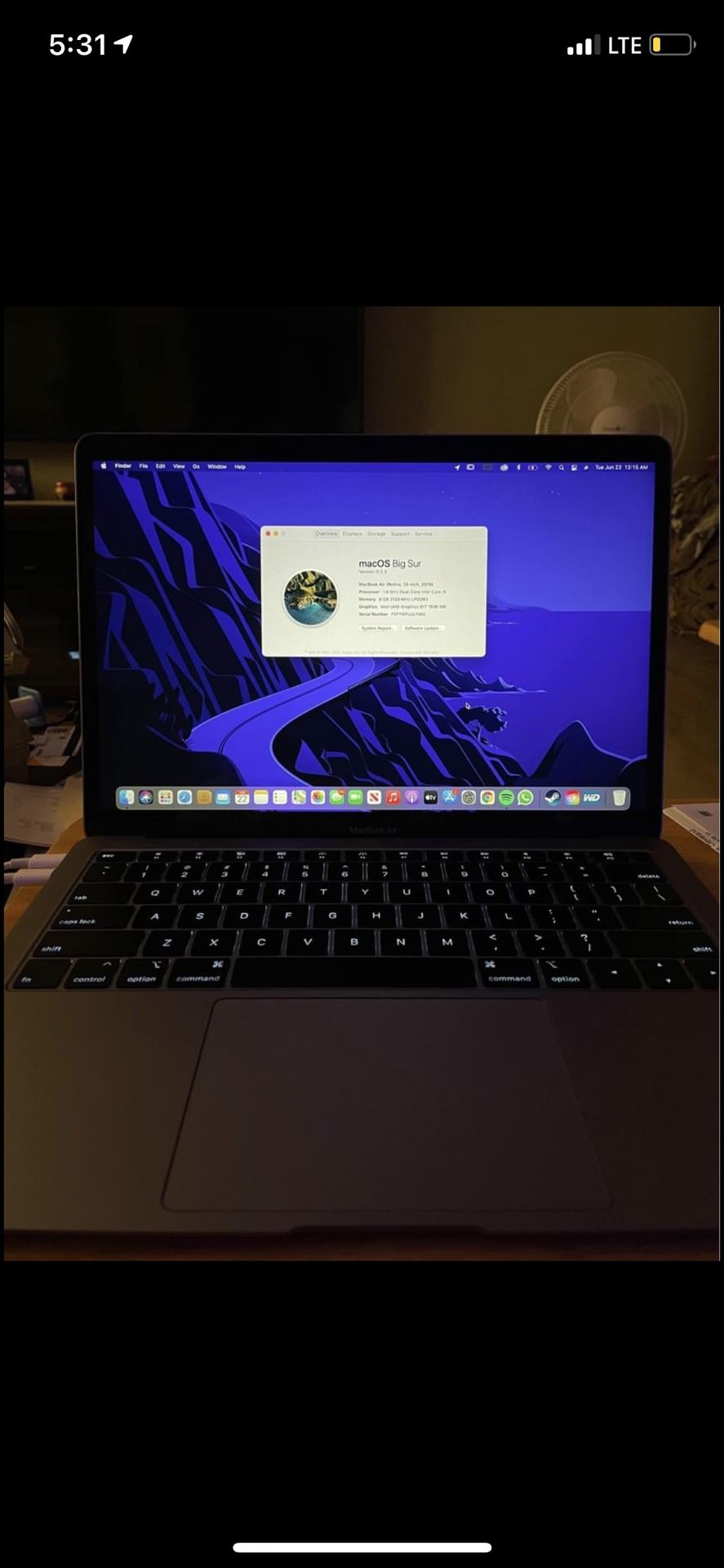 MacBook Air 2020 TouchBar