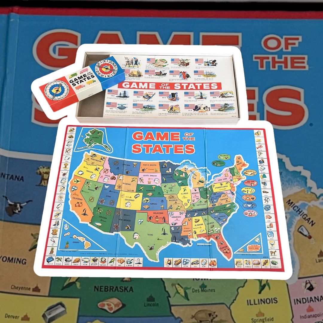 Vintage Board Game GAME OF THE STATES USA Real Estate Monopoly 1960 Milton Bradley Kids Adults