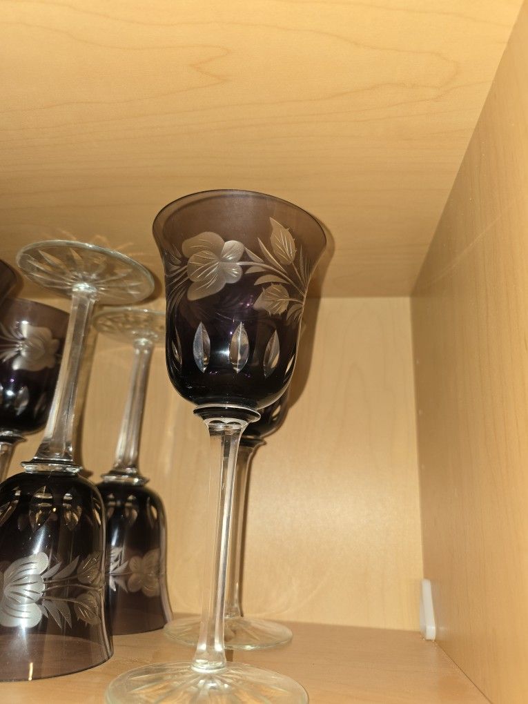 Vintage Crystal Wine Glasses