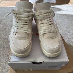 Authentic Nike Air Jordan 4 Retro 'Blank Canvas Size 11 Woman’s, 9.5 Mens, Not Supreme, Union, Travis Scott, Eminem