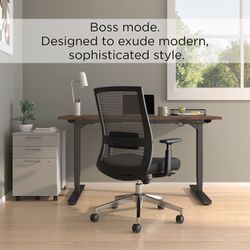 Staples Prestige Marrett Ergonomic Fabric Mesh Swivel Task Chair Black 53249