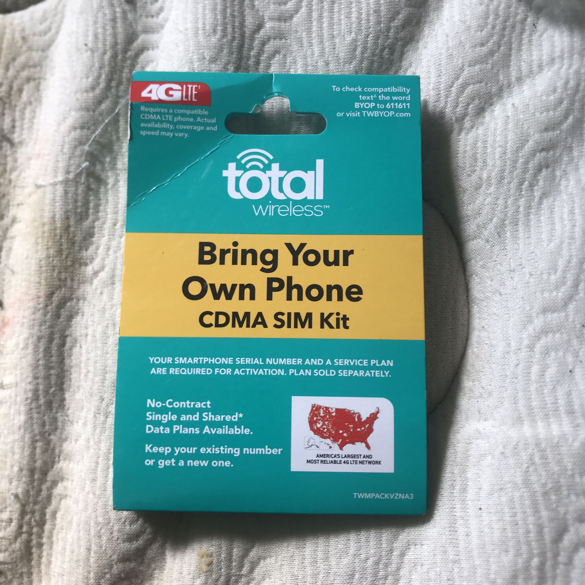 "Total wireless" SIM card kit for bring your own puone