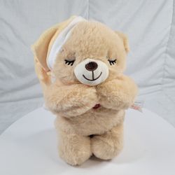 Prayer Bear Linzy Toys Plush Teddy Plush Tan Orange Stuffed Animal Bed 10”