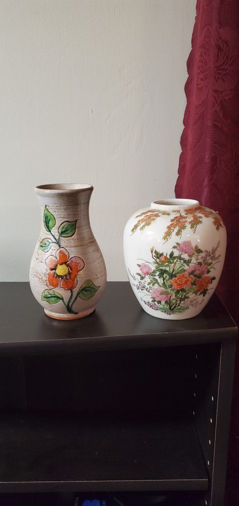 Two Small Decorative Flower Vases
