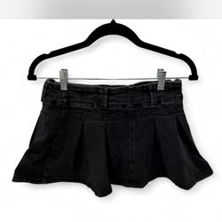 Black Denim Miniskirt With Shorts Underneath 🖤