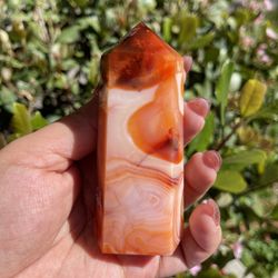 High Quality Druzy Carnelian Crystal Quartz Tower Point