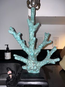 Vintage Coral Branch Table Lamp No Shade
