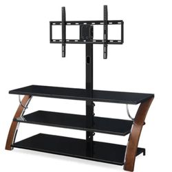 Modern Concept Flat Panel Bentwood & Glass Tv Stand