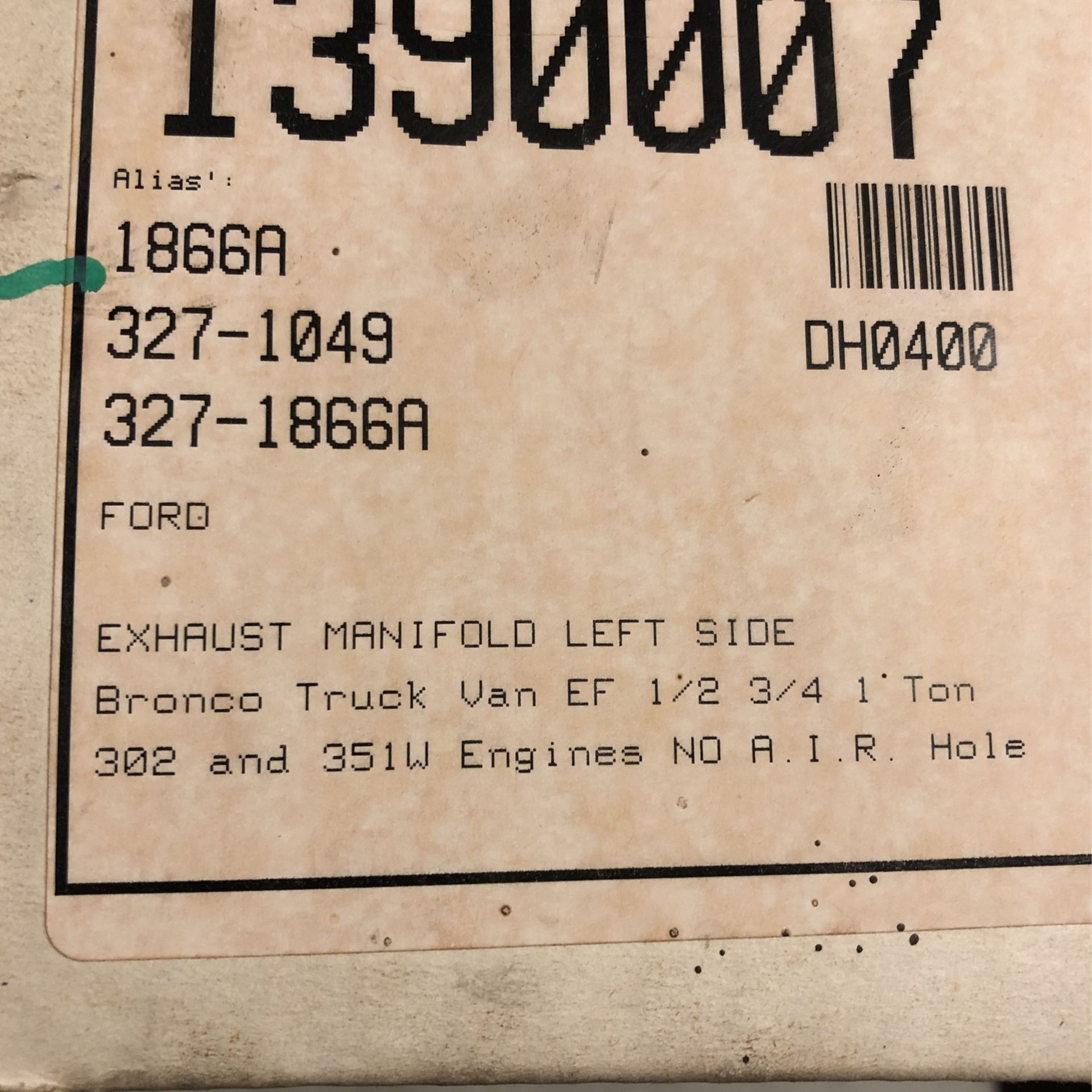 Exhaust Manifold, 302 Left & Right Side