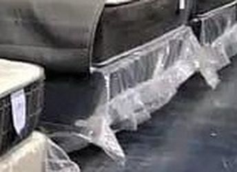 Box Spring with Plastic Wrap