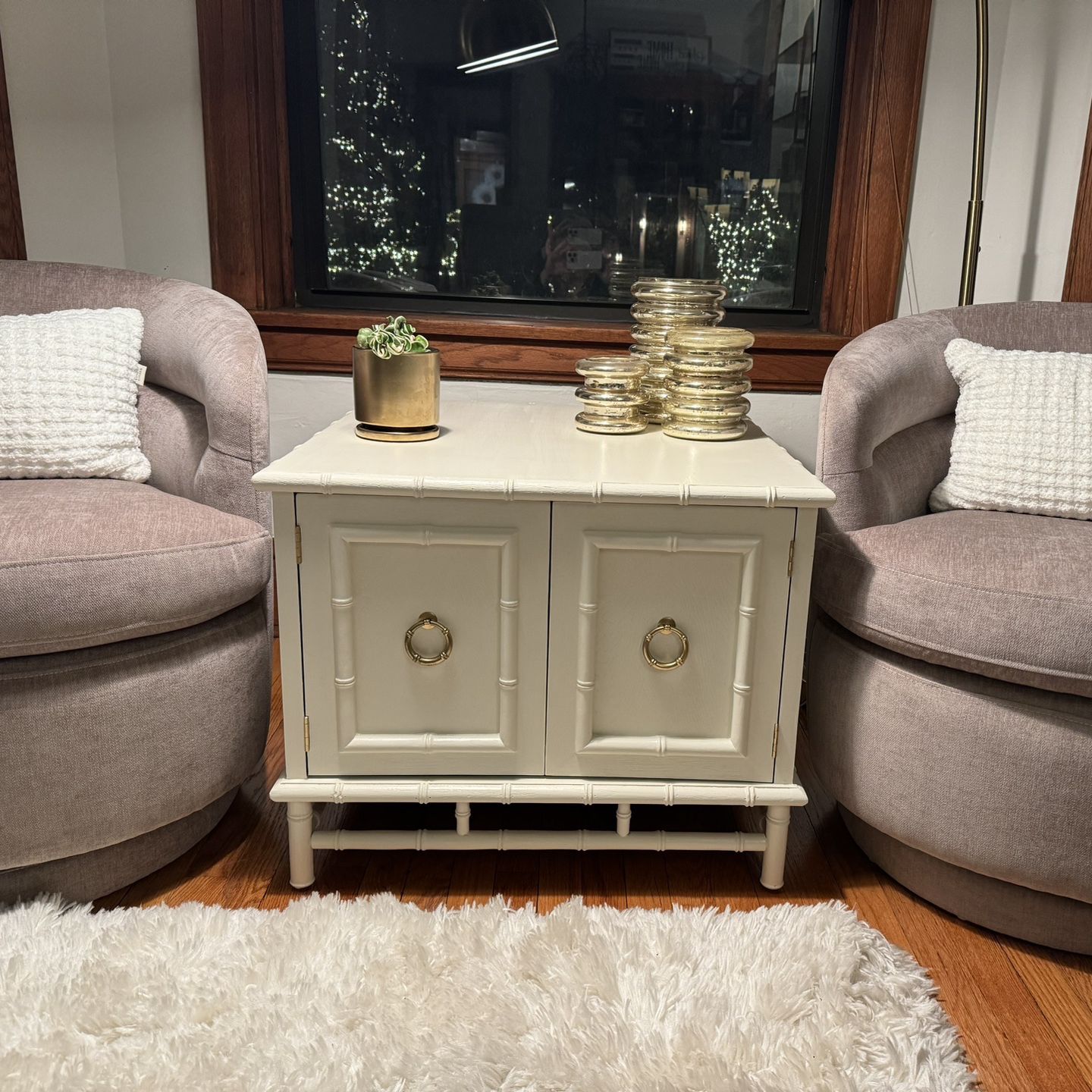 Refinished Faux Bamboo Accent Table