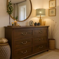 Price firm✅Dresser brown sturdy solid new in box 📦 assembly required