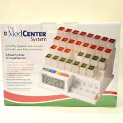 Med Center Monthly Pill Organizer 31 Day Talking Alarm New/Sealed - Organizador de Pastillas para el mes 31 Dias con Alarma que Habla