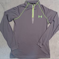 Men's Size Small Under Armour Half Zip Neon Running Shirt Combine Issued