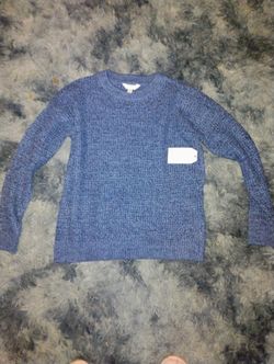 New Blue Knitted Long Sleeve Shirt 