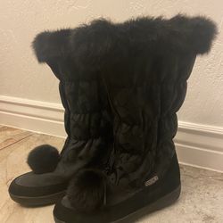 NEW Authentic Leather Rabbit Fur  COACH Boots 