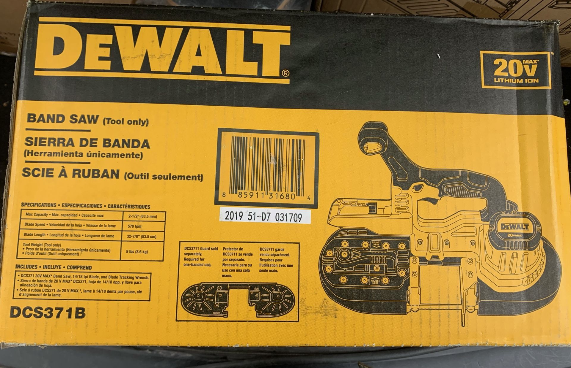 Brand new Dewalt 20V cordless band saw (tool only)