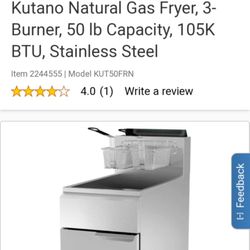 3-burner natural gas stainless steel fryer 