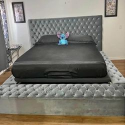 SMART BED , CAMA 🔊 Velvet Capitoné | USB + Bluetooth + Storage