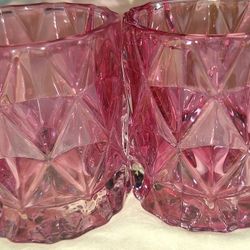 The Yankee Candle Company Pair Of  Glass Candle Holders 3 Inches Tall L5V027