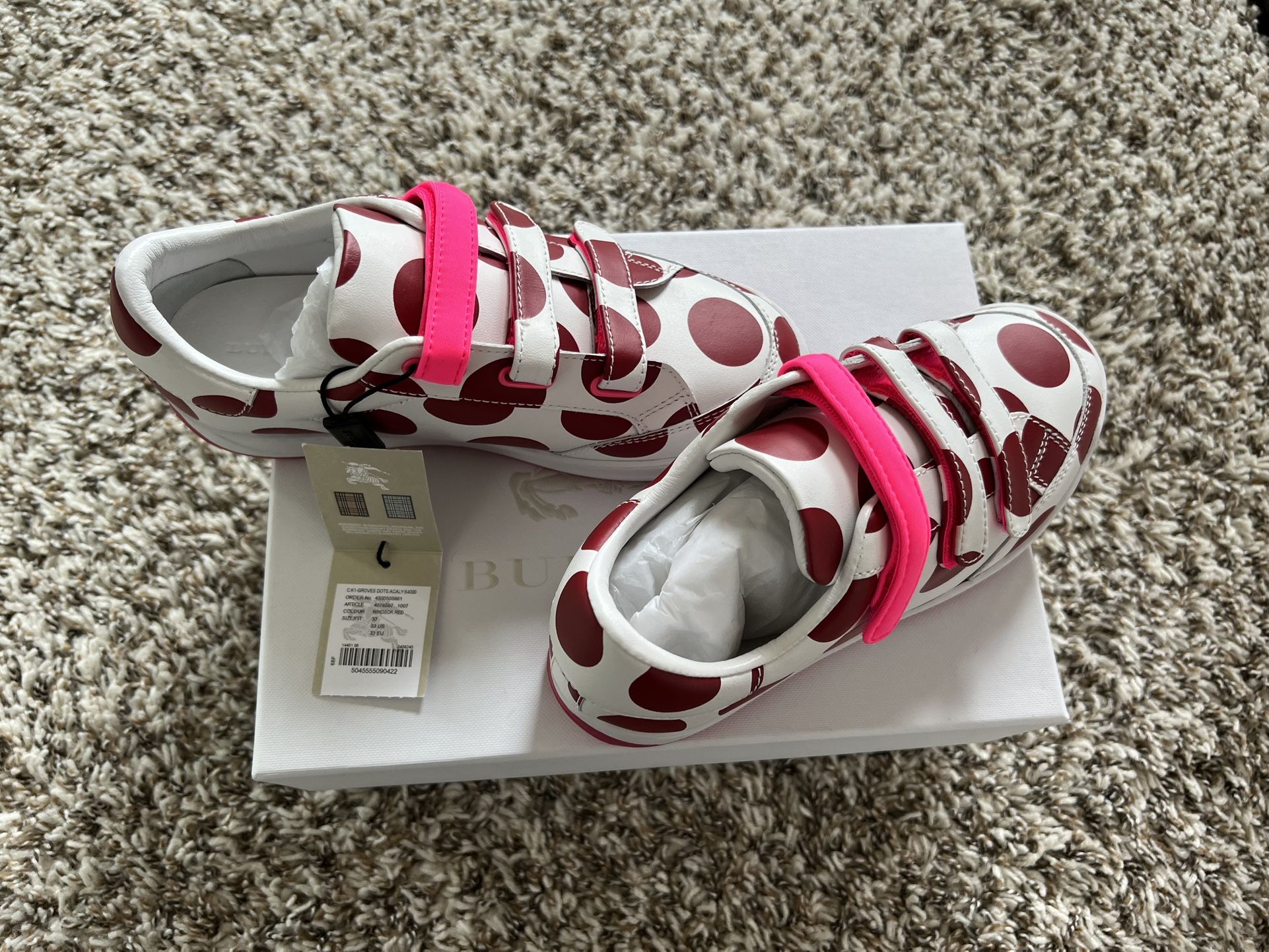 NEW AUTHENTIC KIDS BURBERRY SNEAKERS SIZE 1 And 2 -$109 Each 