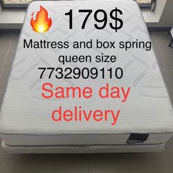 Queen size mattress and box spring super comfy best quality available for pick up and delivery $179 only 🔥🔥🔥🚚🚚
