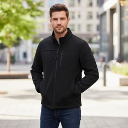 Calvin Klein Men's Black Full-Zip Softshell Jacket Size Large