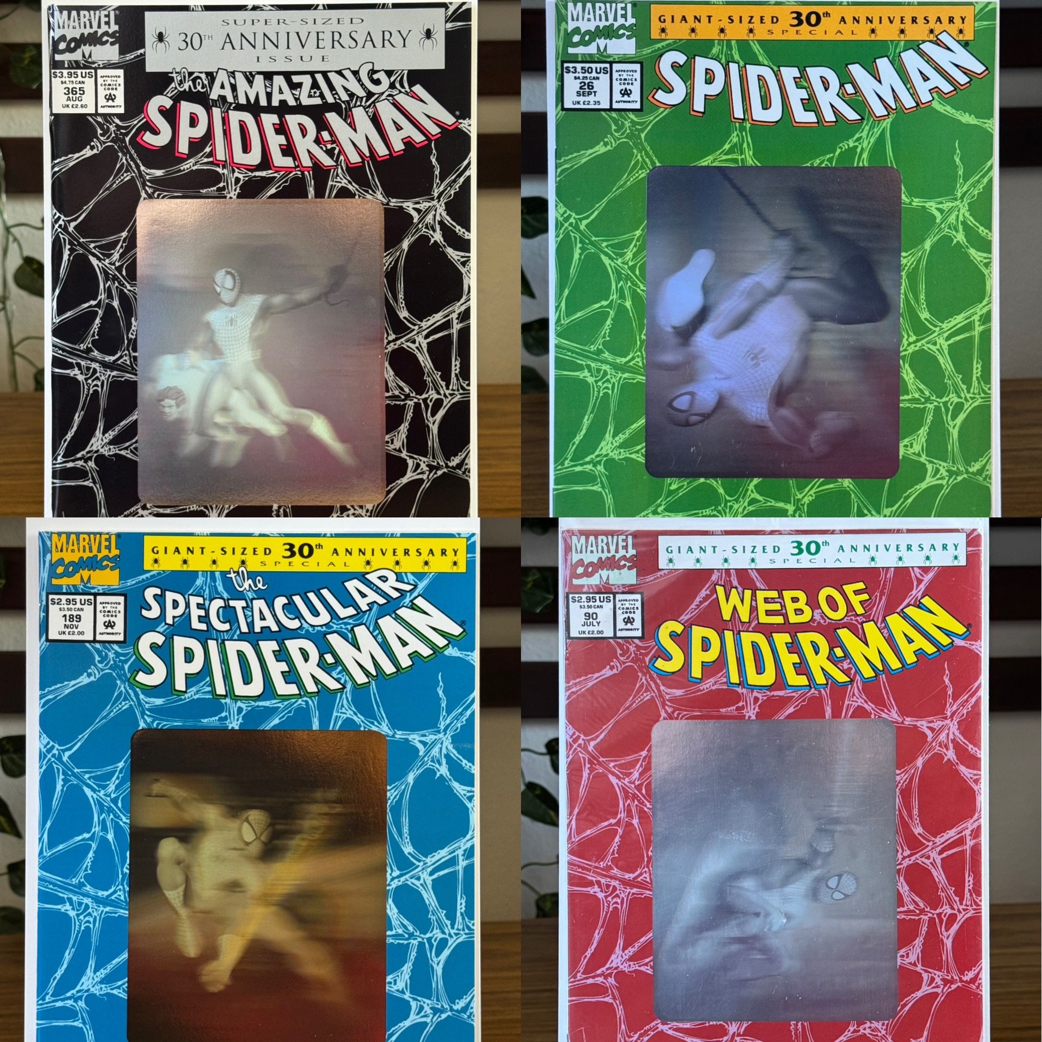 Spider-Man 30th Anniversary Hologram Covers Complete Set of 4 Comics Marvel