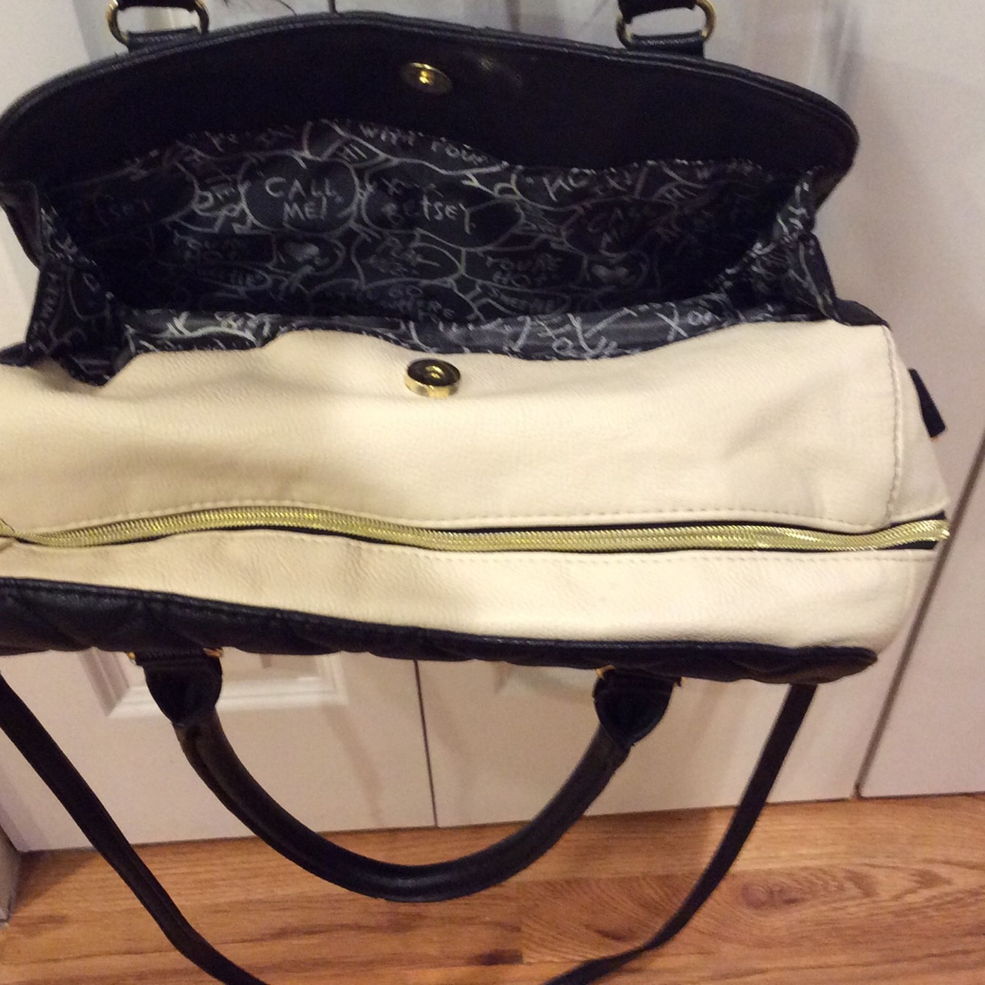 Betsy Johnson Quilted Hearts Handbag Shoulder Bag