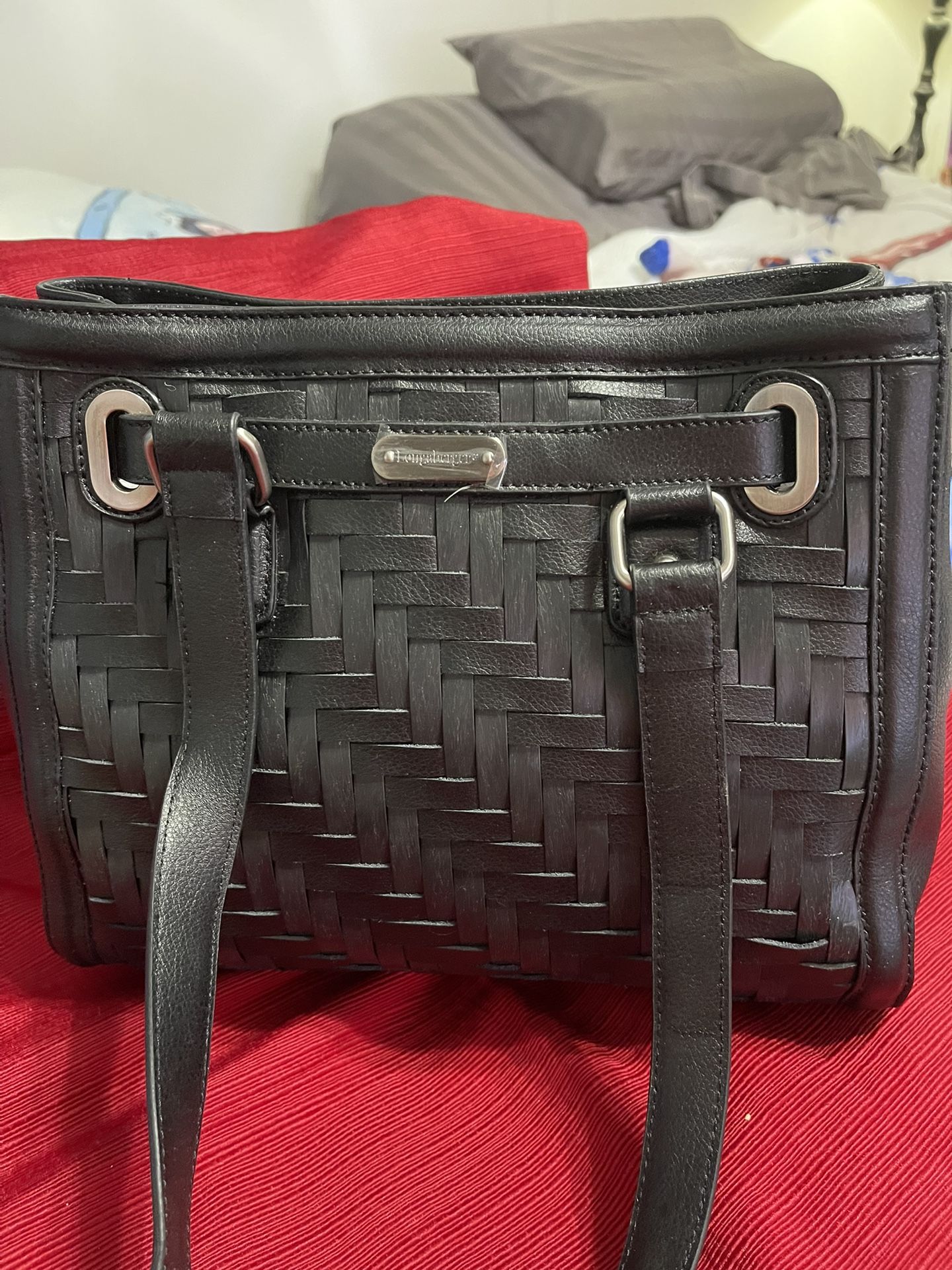 Longaberger Basket-Weave Style Leather Purse