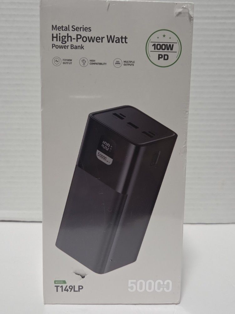 New Sealed Metal Series High Power Watt Power Bank 100w 50000 Mah Fast Charging