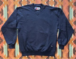 VTG 90s Russell Athletic High Cotton Navy Blue Crewneck Sweatshirt Unisex Large