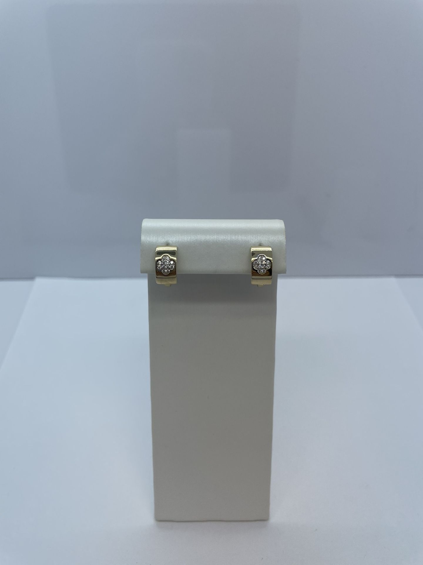 14k Gold Cubic Zircon Earrings. New.