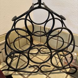 6 Bottle Cast Iron Wine Rack 