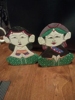 JAVANESE WOODEN FIGURINE COUPLEJ
