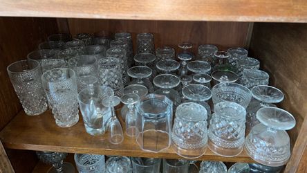 Patterned clear glassware drinking glasses dessert dishes