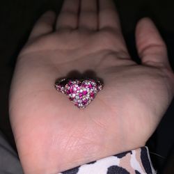 Apm Monaco Silver Ring MTS (Heart Ring) New Size 7.5