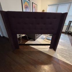 Queen Headboard Purple Tufted