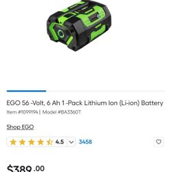 Ego 6.0ah Battery New