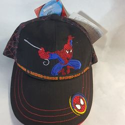 SPIDERMAN RED WEB/BLK KIDS BASEBALL HAT SZ 50CM 