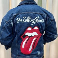 Hand painted Rolling Stones Jean Jacket