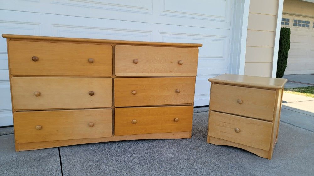 Dresser, Nightstand and Mirror