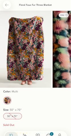 Anthropologie Faux Fur Throw Blanket