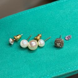Mixed 14 k gold & 10 k gold Solo Stud Earrings Lot