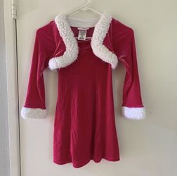 Cute Pink Holiday Dress Girls Size 6T - Long Sleeves - Glittery Pink with White Embellishments 