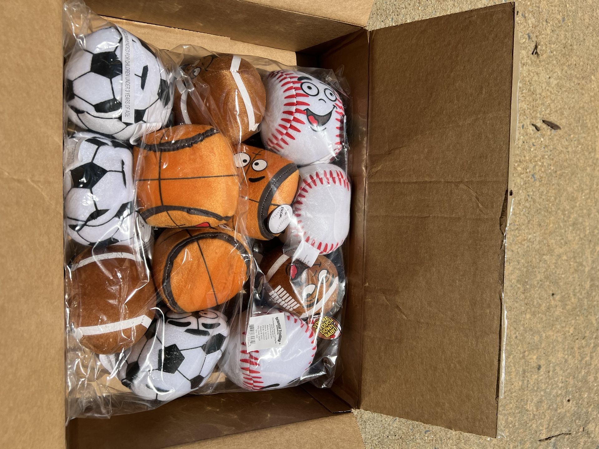 Assorted Box Of Sport Ball Plushies